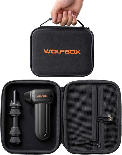 WOLFBOX Hard Carrying Case for MF60/MF70 Electric Air Duster [CASE ONLY, Device Not Included], Shockproof Travel Storage Bag for Compressed Air Blower & Accessories, Splash-Proof