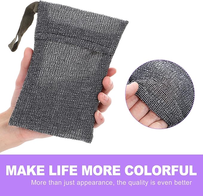 2 Pack Exfoliating Soap Saver Pouch | Foaming Mesh Bag and Body Scrubber for Bar Soap | Rich Lather Soap Sack for Shower
