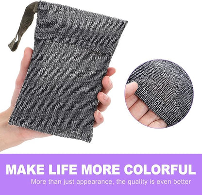 2 Pack Exfoliating Soap Saver Pouch | Foaming Mesh Bag and Body Scrubber for Bar Soap | Rich Lather Soap Sack for Shower
