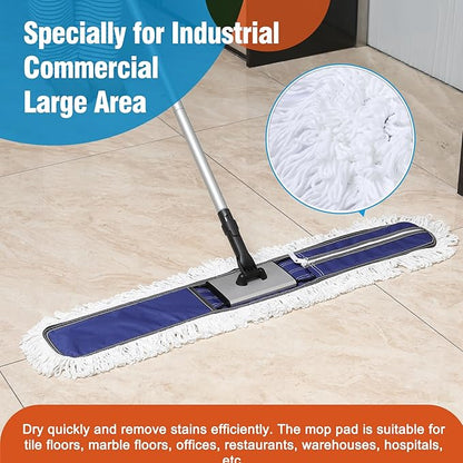 36" Microfiber Mop Pads 2 Pieces Just Fit CLEANHOME Industrial Dust Mop: B08R3F1ZZM,Blue