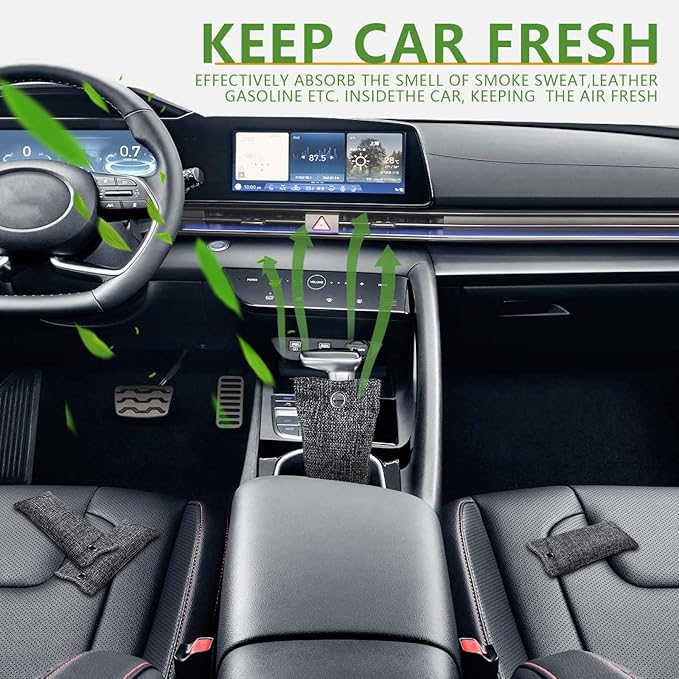 4 Pack Activated Charcoal Odor Absorber, Bamboo Charcoal Air Purifying Bags Odor Eliminator Air Freshener Deodorizer for Shoe, Closet, Car, Basement