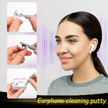 Camkix 6-in-1 Electronics Cleaning Kit - Key Puller, Flocking Sponge Cleaner, Pen Nibs, Cleaning Cloths - Keyboards, Earbuds, Hearing Aids- Cleaner for Smartphones, Laptops, PC Monitors, Cameras