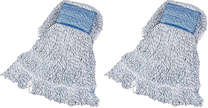 Amazon Basics Loop-End Rayon Finish Commercial String Mop Head for Floor Cleaning, 5 Inch Headband, Medium, 12-Pack