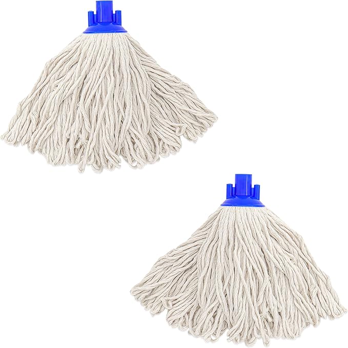 EaseYourDay Cotton String Screw on Mop Replacement Head Compatible with All Standard US Threading Pole (Acme 3/4 inch Thread) - 2 PCS