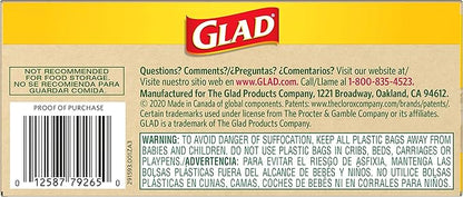 Glad Trash Bags, Kitchen Compost Bags 2.6 Gallon Garbage Bags, 100% Compostable Bag, Febreze Lemon, 44 Count (Package May Vary), Light Yellow