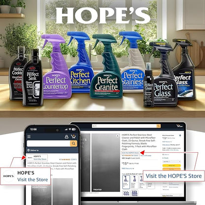 HOPE'S Perfect Kitchen Cleaner Spray - 32 Oz No-Residue All Purpose Cleaning Spray - Multisurface Degreaser for Counters, Stoves, Microwaves, and More - Pet and Home Safe - Pack of 2