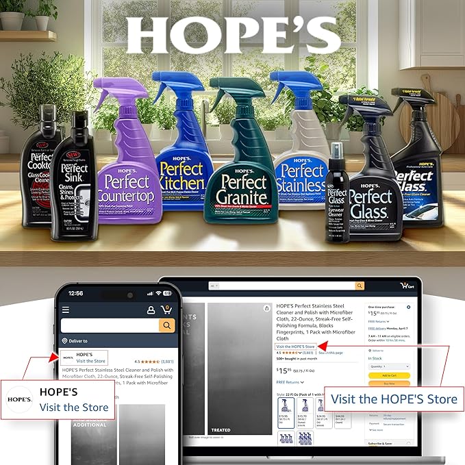 HOPE'S Perfect Glass Eyewear Cleaner - Anti Fog Spray for Glasses and Sunglasses - Anti Scratch and Anti Glare Lens Cleaner Spray, 4 Fl Oz, Pack of 12