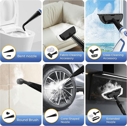 Steam Cleaner, Handheld Steam Cleaner for Home, Pressurized Steamer for Cleaning Carpet, Floor, Upholstery and Car, 13ft Extra-long Power Cord & 11 Multi-Purpose Accessories