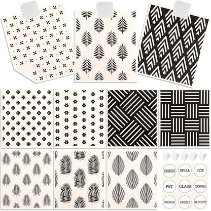 Lucomb 10 Pack Swedish Dish Cloths Reusable for Kitchen, Super Absorbent Kitchen Dishcloth Decorative, Quick Drying Cleaning Cloths Replace Paper Towels for Washing Dishes
