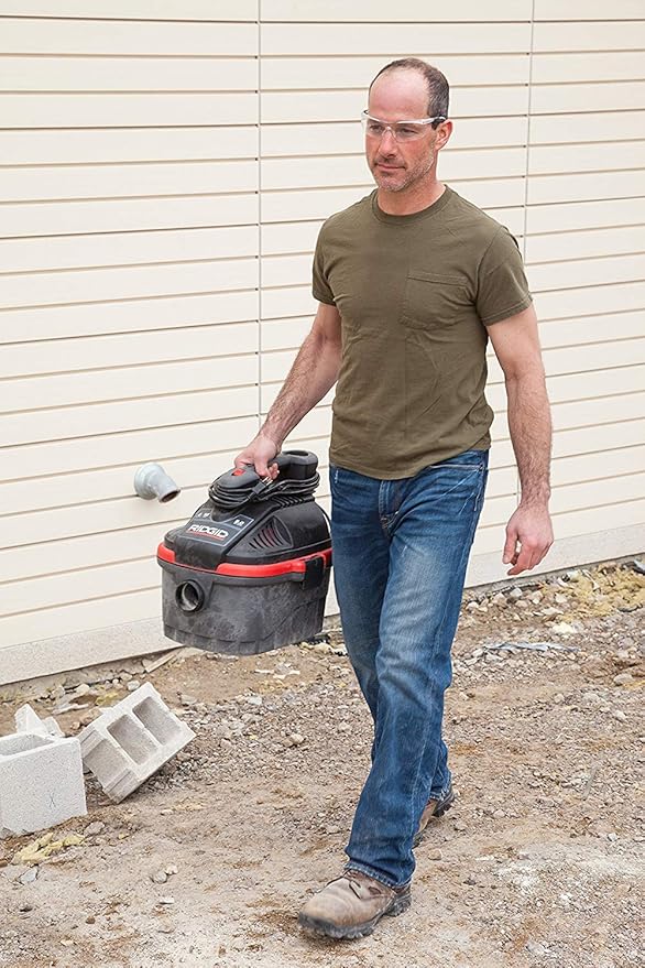 RIDGID 50313 Model 4000RV 4-Gallon Portable Wet and Dry Compact Vacuum Cleaner with 5.0 Peak-HP Motor, 4 gallon, Red