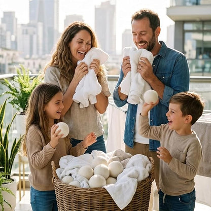 XL Wool Dryer Balls (6-Pack) - 100% Organic New Zealand Wool Laundry Balls for Dryer - Natural Fabric Softener & Reusable Anti Static Solution to Reduce Wrinkles & Shorten Drying Time