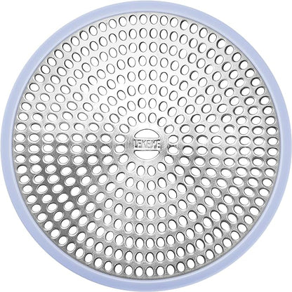 LEKEYE Shower Drain Hair Catcher | Strainer | Shower Stall Drain Cover | Bathroom Drain Protector Stainless Steel and Silicone(Light Blue)