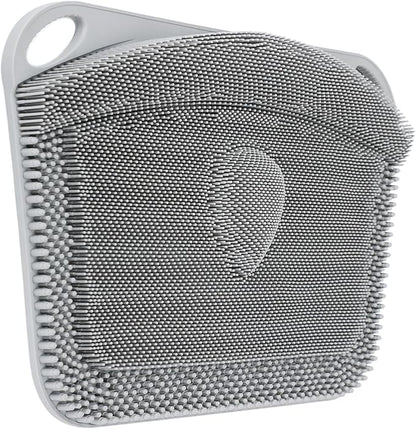 FREATECH Silicone Shower Foot Scrubber Mat 17.3" x 13", Large Foot Cleaner Brush to Clean, Exfoliate and Massage Feet Without Bending Over, Improve Foot Appearance and Overall Health, Grey