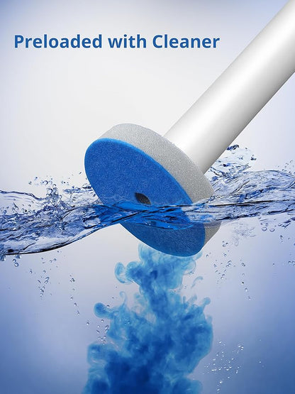 Disposable Toilet Cleaner Wand and Holder Set, Wall Mounted Toilet Bowl Brush Kit with 12 Refill Heads, Hygienic Toilet Cleaning System for Bathroom and RV