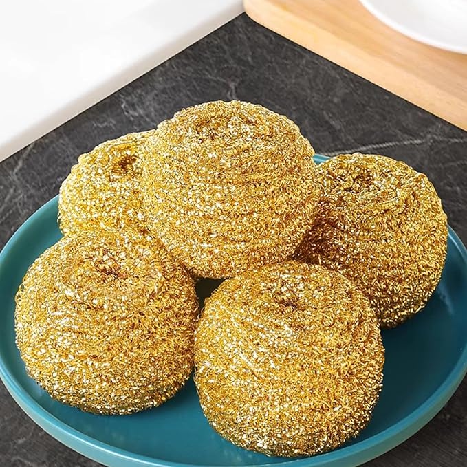 Copper Dish Scrubber – Extra Strength Ball | Heavy-Duty Cleaning Ball for Pots, Pans & Grills, Removes Stubborn Dirt, Buildup & Oil Stains; Perfect for Kitchen, Barbecue, Tile & Baking Surfaces