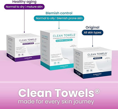 CLEAN SKIN CLUB Prism Box for Clean Towels XL – Acrylic Bathroom Storage Organizer, Holds 50 Disposable Face Towels, Dust-Proof Countertop Container with Lid for Skincare & Vanity Organization