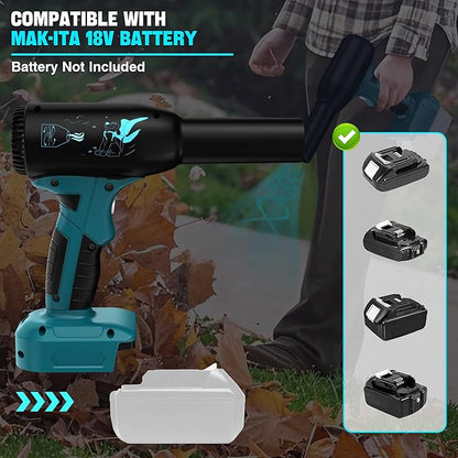 Cordless Leaf Blower for Makita 18V Battery, Electric Leaf Blower with 90000RPM 3-Speed Mode, Handle Electric Blower for Blowing Leaves, Car Seats, Yard, Cleaning Keyboards (Tool Only)