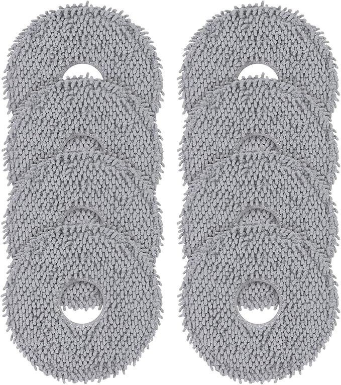 VIEWALL 8 Pack Mop Cloths for Roborock Qrevo QV 35A/35S/S5V/Q Revo S/Pro/Master/Plus/Curv/S5X/Edge/S5A/QX Revo/Saros 10R/20 Series Vacuum Cleaner, Microfiber Washable Mop Pad Replacement Accessories