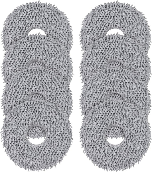 VIEWALL 8 Pack Mop Cloths for Roborock Qrevo QV 35A/35S/S5V/Q Revo S/Pro/Master/Plus/Curv/S5X/Edge/S5A/QX Revo/Saros 10R/20 Series Vacuum Cleaner, Microfiber Washable Mop Pad Replacement Accessories