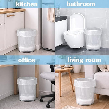 Teivio 4 Gallon Small Trash Bags with A Dispenser 150 Counts Garbage Bags, Organizer Waste Basket Bags, Bathroom Can Bin Liners, Plastic Bags for bottom of can, fit 12-15 Liter, 3,3.5,4.5 Gal, Clear