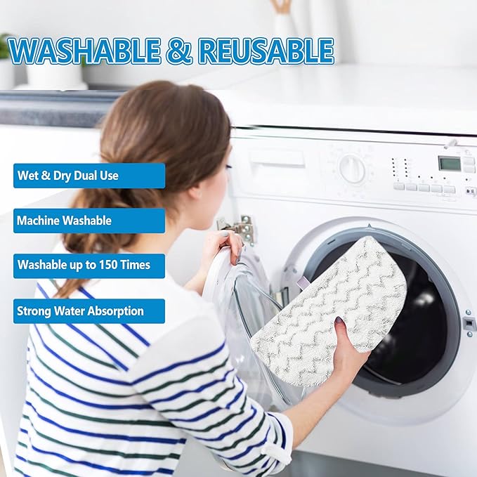 4 Pack Steam Mop Pads Replacement for Bissell Powerfresh Steam Mop 1940 1440 1544 1806 2075 Series, Model 5938 19402 19404 19408 19409 1940A 1940F 1940Q 1940T 1940W, Microfiber Washable, Reusable