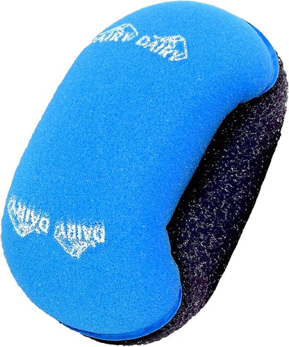 Dairy Blue Scouring Sponge - Easy Grip Handle Scour Pad with Steel Wool – Color Coded Kitchen Tools by The Kosher Cook