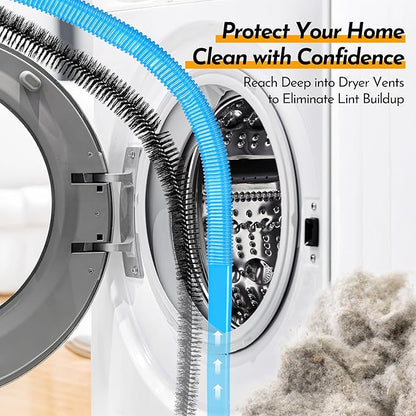 Dryer Lint Filter Replacement Kit for GE WE03X23881 - Includes Cleaner Brush & Flexible Hose - Stainless Steel Lint Screen for Dryer GTD42EASJ2WW, GTD33EASK0WW, GTD65EBSJ3WS