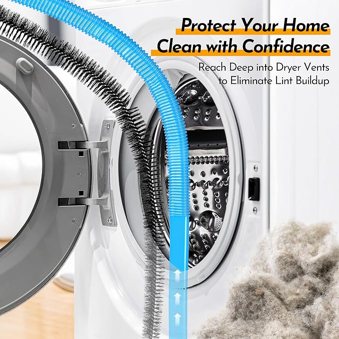 Dryer Lint Filter Replacement Kit for LG ADQ56656401 - Includes Cleaner Brush & Flexible Hose - Stainless Steel Lint Screen for Dryer DLEX3875V DLEX3875W DLG3051W DLG3171W