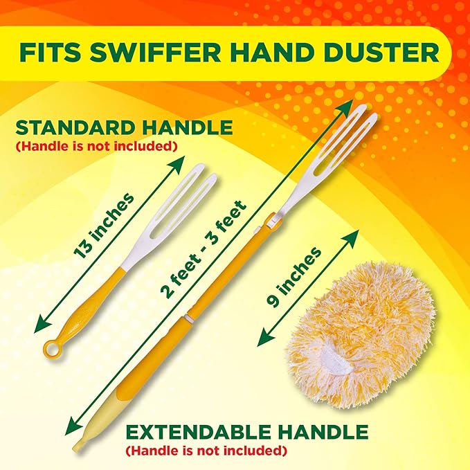 Millifiber Microfiber Reusable Refills for Swiffer Hand Duster, 360 Degree Dry Duster Heavy Duty Refills, 2-Pack (Handle is Not Included) Air Dry Only