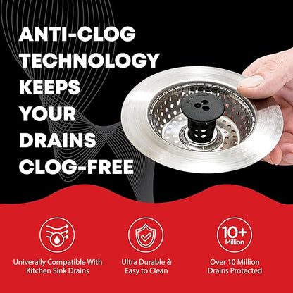 SinkShroom Revolutionary Clog-Free Sink Strainer Basket with Stopper, Stainless Steel