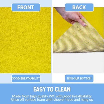 Hargiis Non-Slip Bathtub Mat, Anti Slip Shower Mat, Fast Drying Bathtub Mats, Foot Scrubber Mat, Anti Slip Mat for Tub, Floor, Bathroom, Kitchen, Home, Hotel (Yellow 40"×28")