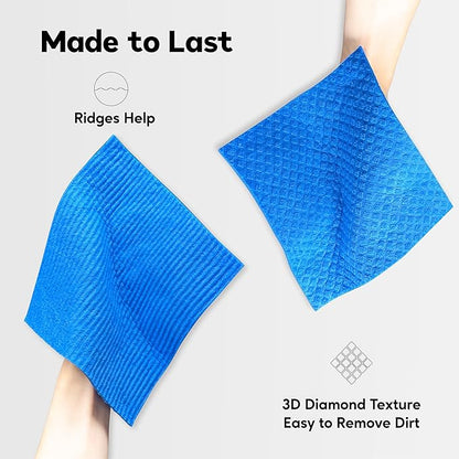 Eulnars Swedish Dishcloths for Kitchen, 10 Pack Reusable Paper Towels Washable, Ultra Absorbent Dish Towels for Washing Dishes, Non-Scratch Cellulose Sponge Cloths, No Odor, Biodegradable