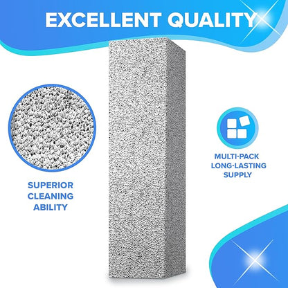 DISIWENE Pumice Cleaning Stone with Handle Toilet Bowl Cleaner Hard Water Ring Remover for Bath/Pool/Kitchen/Household Cleaning (6, 6 Pack (No Handle))