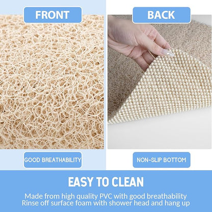 Hargiis Non Slip Bathtub Mat, Anti Slip Shower Mat, Quick Drying Bath Tub Mats, Foot Scrubber Mat, Anti Slip Mat for Tub, Floor, Bathroom, Home, Kitchen, Hotel (Beige 32"x17")
