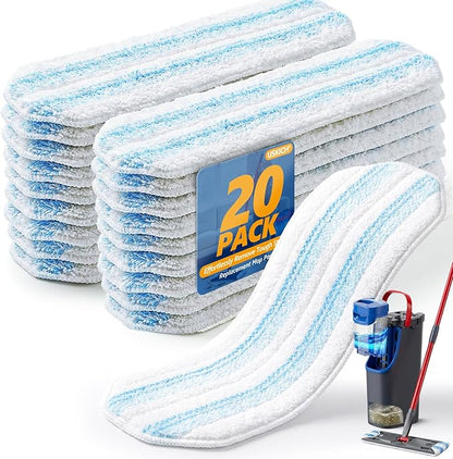 20 Pack Mop Replacement Pads for O Cedar H2pro Flat Mops,Mop Pads for O-Cedar Mop Refills,Washable and Reusable Microfiber Mops Pad Compatible with Ocedar Flat Head