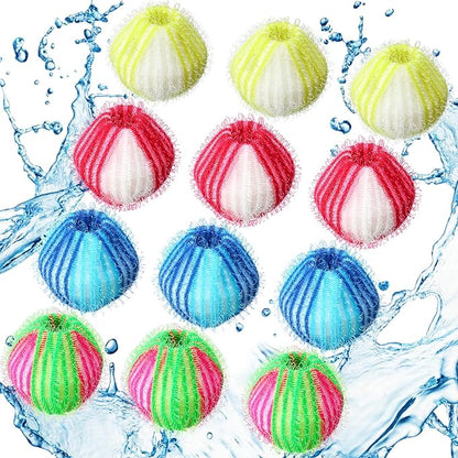 Blulu 12 Pieces Pet Hair Remover for Laundry Dryer Balls Reusable Washing Machine Hair Catcher Pet Dog Cat Catcher Lint Remover (Stylish Color)
