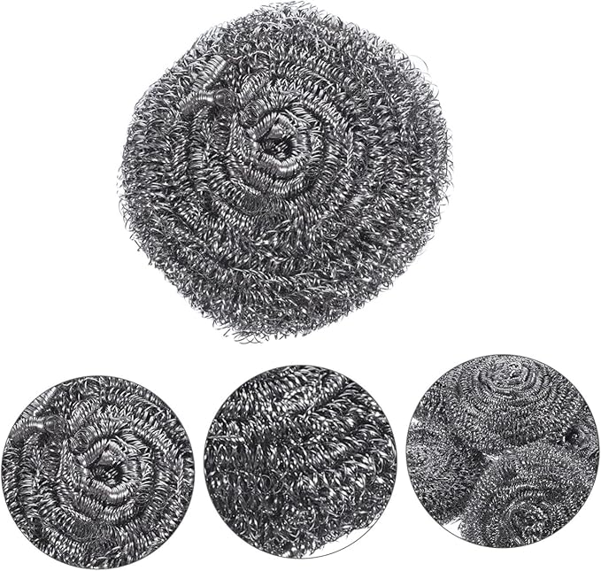PRETYZOOM 6Pcs Pot Scrubbers Metal Scrubbers for Kitchen Cleaning Supplies Scouring Balls for Pots Pans Ovens and Grills