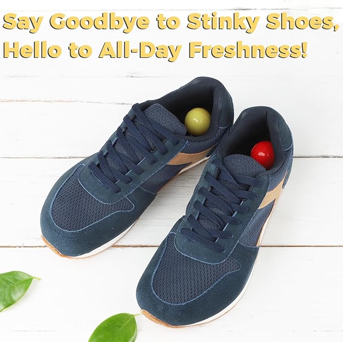 Knixmax Shoe Deodorizer Balls Strong, Odor Eliminator for Sneaker Gym Bag Closet Locker, Work Boot Drawer Freshener, Unpleasant Smell Remover Ball for Men Women Teens, 6 Packs Jasmine Freesia Rose