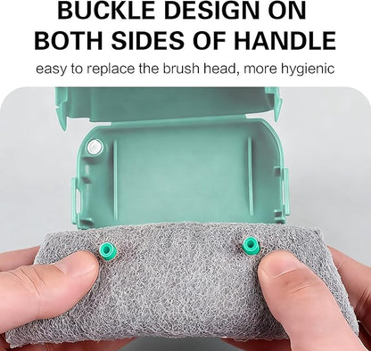 2026 New Magic Window Track Cleaner, Window Groove Cleaning Brush Tools Set, Sliding Door, Sill, Tile Lines, Shutter, Car Vents, Small Spaces Clean (Gray+Green)