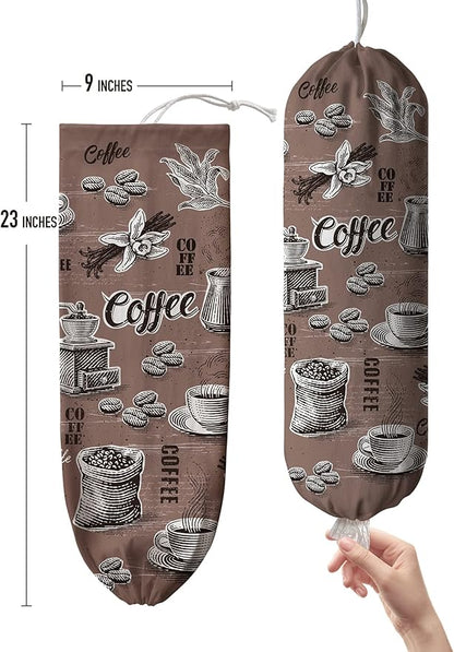 Hglian Grocery Plastic Bag Holder,Larger Plastic Bags Organizer Storage Keeper,Coffee Decor for Cafe Kitchen Coffee Corner