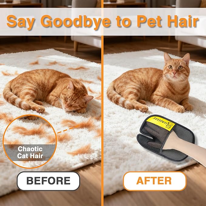 Pet Hair Removal Glove for Dogs & Cats, Quick Clean Electrostatic Reusable Pet Hair Glove, 2026 Upgraded Pet Hair Remover for Clothing, Couch, Carpet, Car Seat -4Pcs