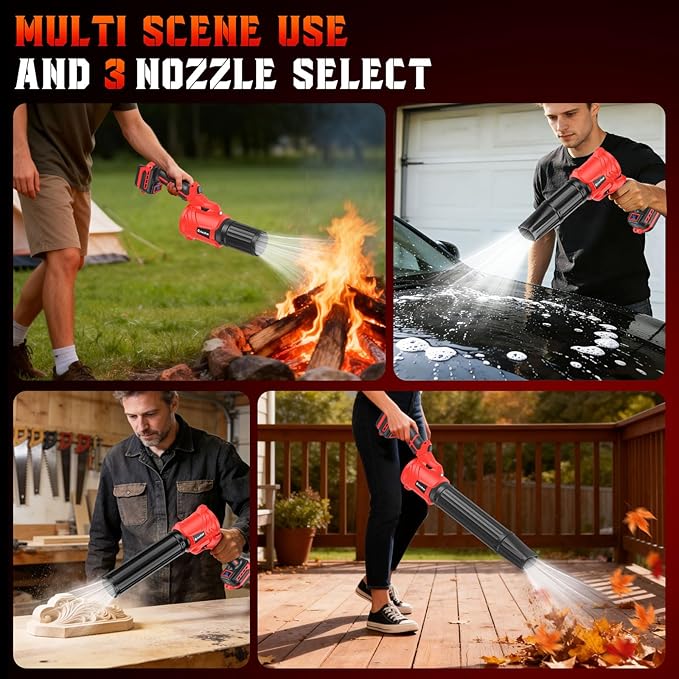 Cordless Leaf Blower for Milwaukee 18V Batteries(No Battery), Handheld Mini Turbo Blowers with 180°Rotatable Head, 6-Speed, Power Display, Battery Powered Blower for Leaves/Dust/Garage/Lawn