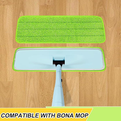 16.5 Inch Reusable Mop Pads Microfiber Spray Mop Replacement Heads for Wet/Dry Mops Compatible with Bona Floor Care System (6 Pack)