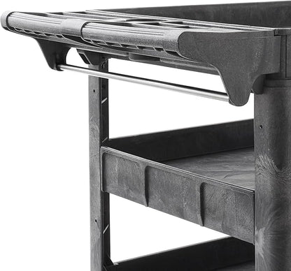 Dryser Utility Cart with Wheels, 46" x 25" Heavy Duty 550 lb. Capacity with Shelves - 3 Tier Rolling Cart with Two 5" Swivel Casters for Warehouse, Garage, Cleaning