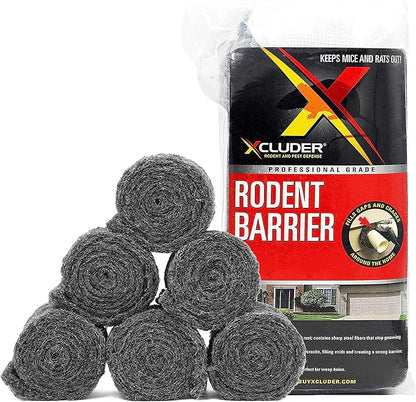 Xcluder Rodent Control Fill Fabric 6 Rolls of Stainless Steel Wool Blend Protect Home, Business, Office Stop Rats, Mice, and Pests from Entering Property