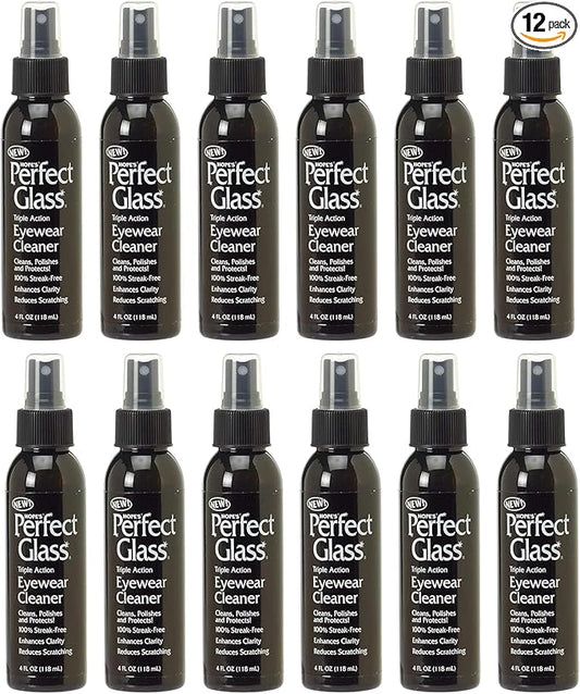 HOPE'S Perfect Glass Eyewear Cleaner - Anti Fog Spray for Glasses and Sunglasses - Anti Scratch and Anti Glare Lens Cleaner Spray, 4 Fl Oz, Pack of 12