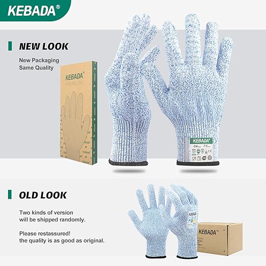 Kebada Cut Resistant Gloves, Food Grade Cut Proof Gloves for Kitchen, ANSI A4 Safety Protection, Ideal for Chef's Work, Large
