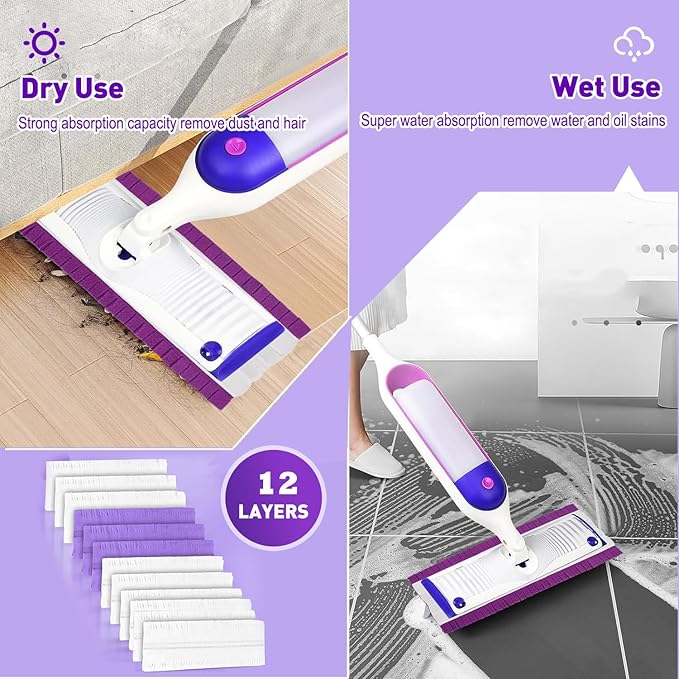 Power Mop Pads Compatible with Swiffer Power Mop Refills, Disposable Multi-Surface Power Mop Refills for Swiffer Wet Pads Refill, Cleaning Supplies for Swiffer Power Mop Pads, Unscented, 25 Pack