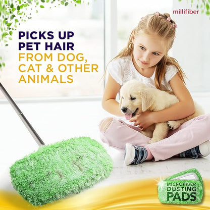 Millifiber Heavy Duty Duster Refills for Swiffer Sweeper Mop (2 Pack) - Reusable Dry Sweeping Pads (Mop is Not Included)