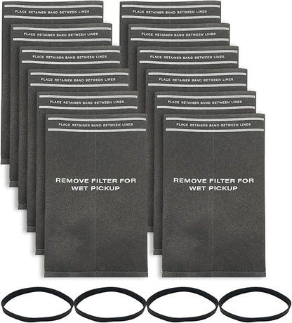 12 Pack 9-38737 Dust Cloth Filter Bag Wet Dry Vacuum Bags for Craftsman 2 to 2.5 Gallon Shop Vacuums and Powerhead Bucket Vac, 12 Shop Vacuum Bags With 4 Retaining Bands